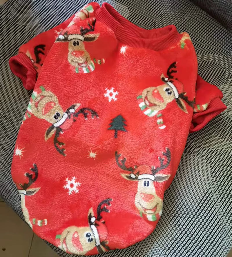 Wholesale Winter Warm Flannel Dog Outfit Clothes Pug French Bulldog Sweatshirt Pajamas Jumper