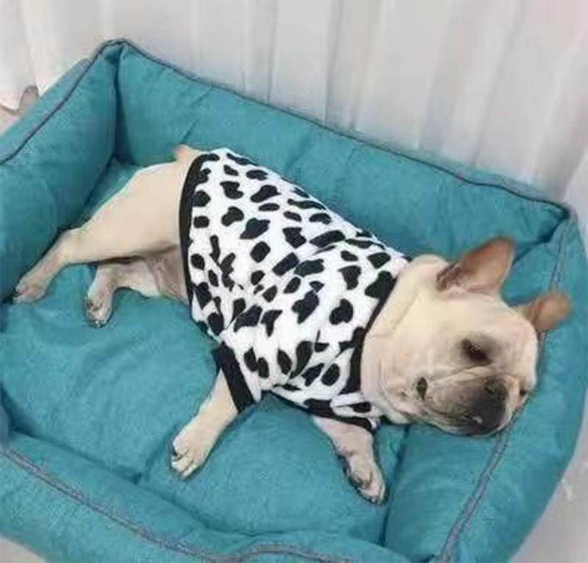 Wholesale Winter Warm Flannel Dog Outfit Clothes Pug French Bulldog Sweatshirt Pajamas Jumper