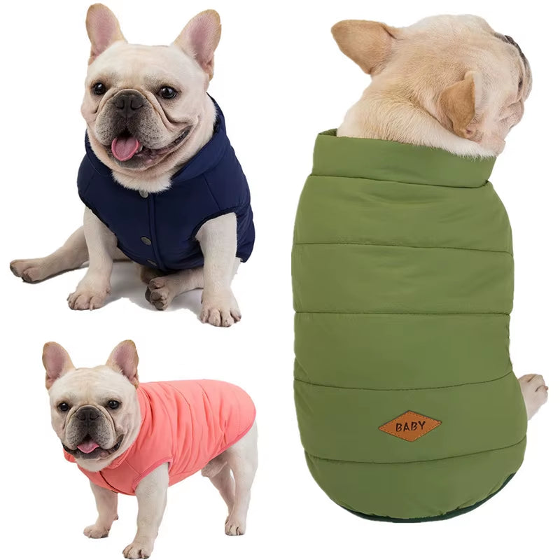 Autumn and Winter Warm Velvet Fleece Polyester French Bulldog Vest Coat Windproof Waterproof Dog Coat French Bulldog Clothes