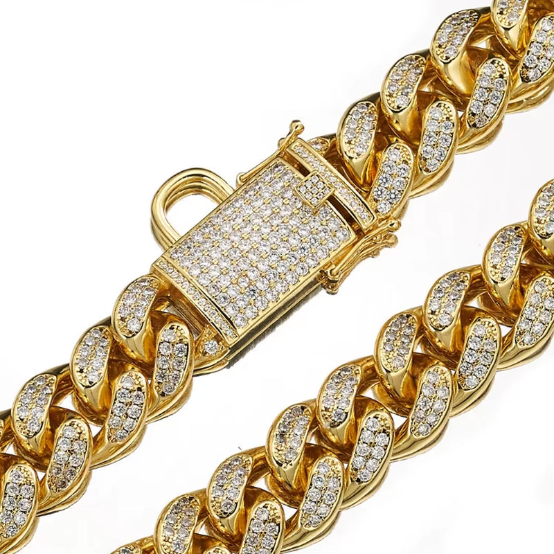 Wholesale Luxury 18Mm Stainless Steel Gold Chain Dog Collar with Solid Pattern