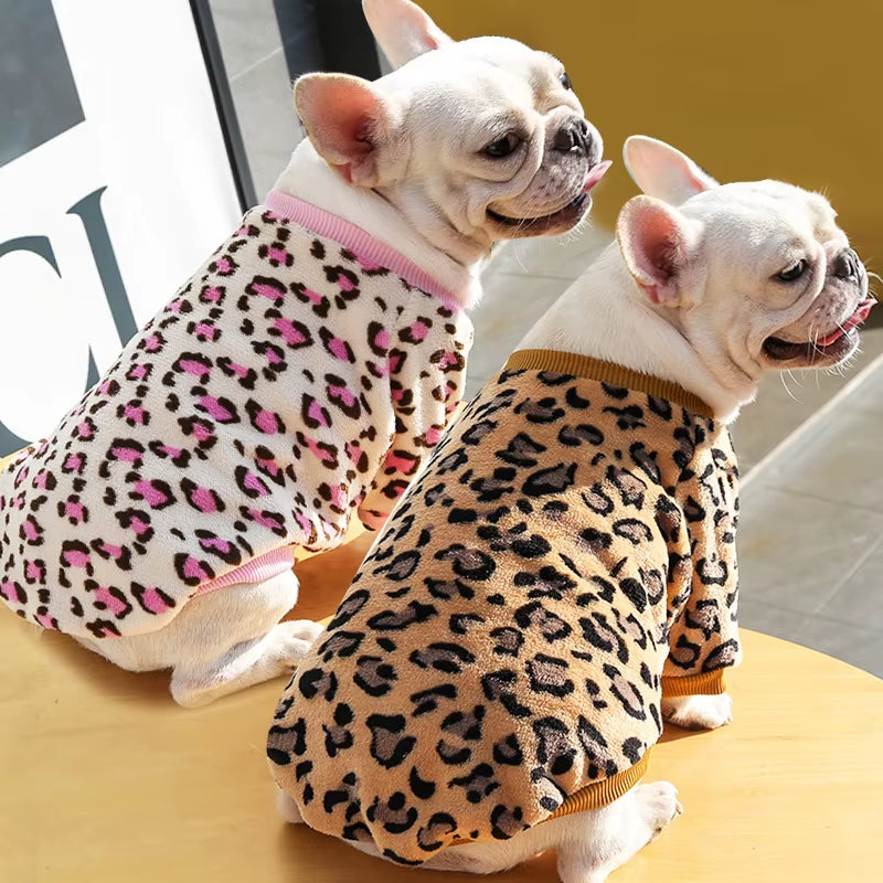 Wholesale Winter Warm Flannel Dog Outfit Clothes Pug French Bulldog Sweatshirt Pajamas Jumper