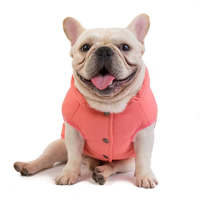 Autumn and Winter Warm Velvet Fleece Polyester French Bulldog Vest Coat Windproof Waterproof Dog Coat French Bulldog Clothes