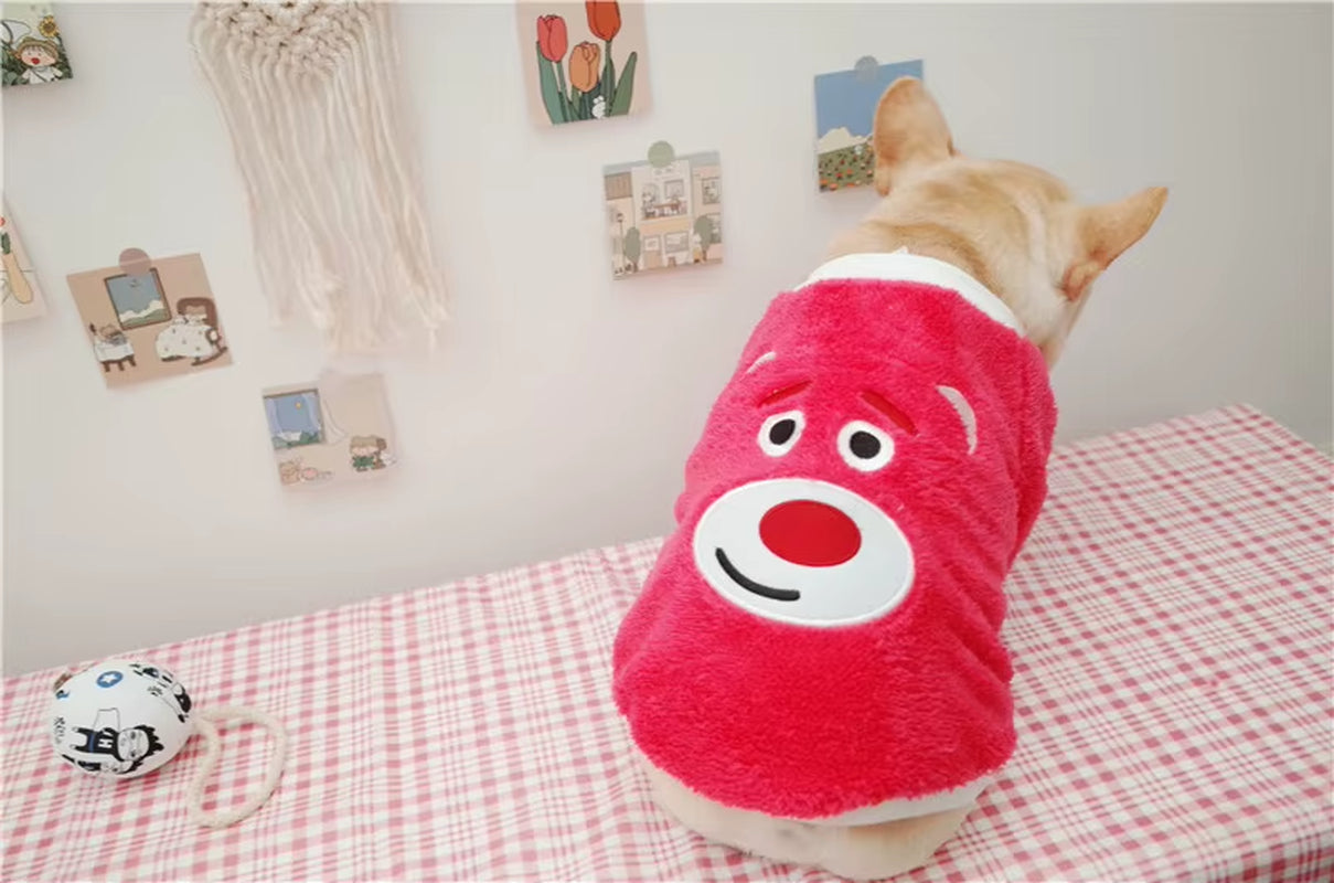 Wholesale Designer Cute Winter Warm Wool Coral Fleece Dog Sweatshirt French Bulldog Clothes Fleece Dog Sweater Jumper