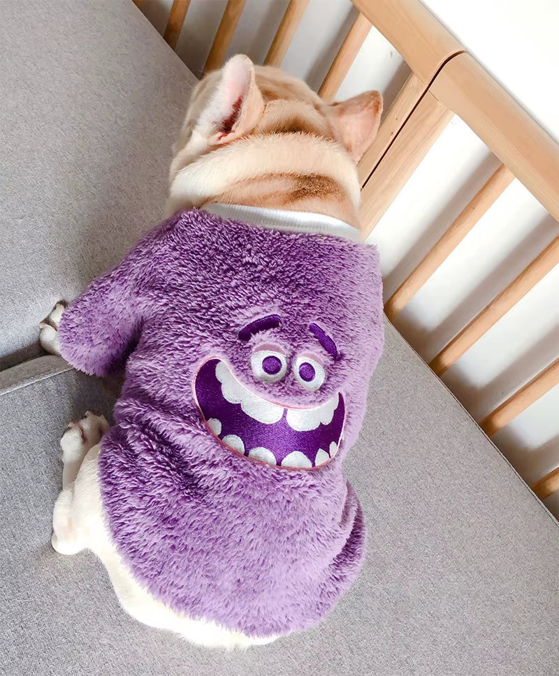 Wholesale Designer Cute Winter Warm Wool Coral Fleece Dog Sweatshirt French Bulldog Clothes Fleece Dog Sweater Jumper
