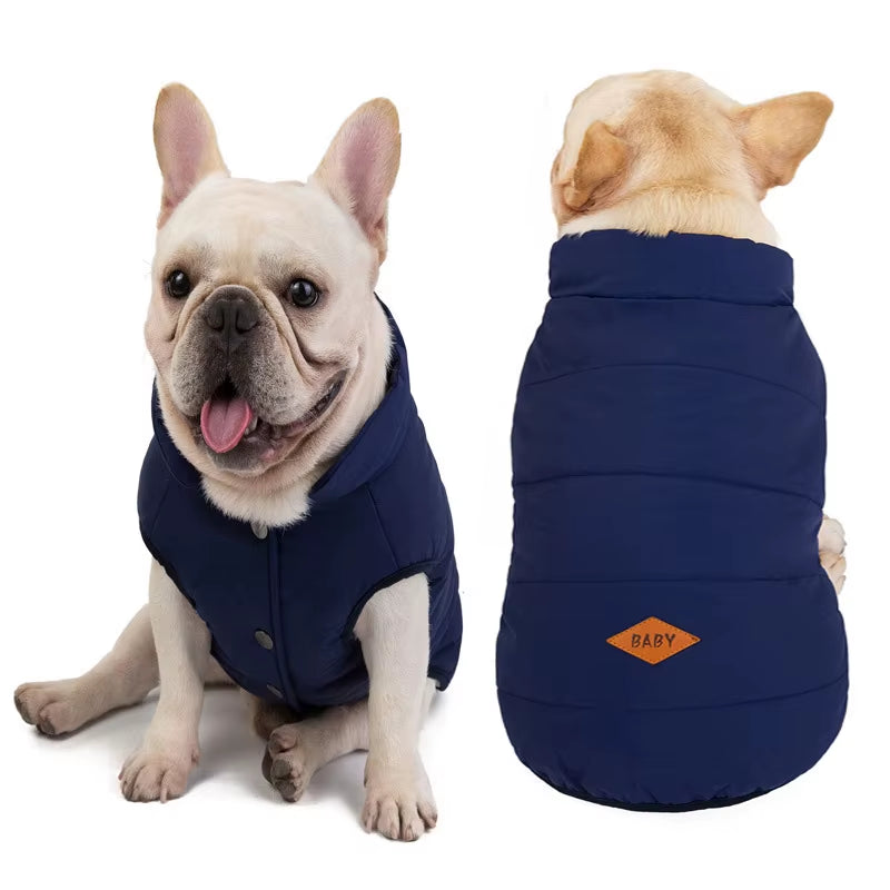 Autumn and Winter Warm Velvet Fleece Polyester French Bulldog Vest Coat Windproof Waterproof Dog Coat French Bulldog Clothes